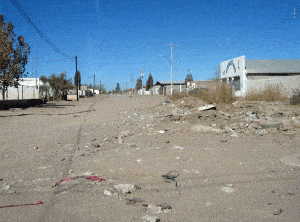 rough dirt street of Palomas