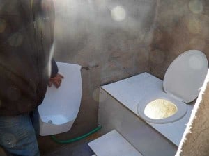 Dry toilet under construction